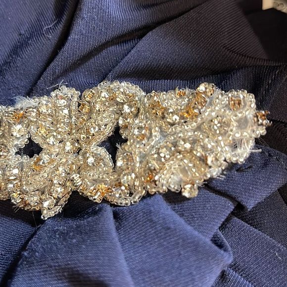 FINAL DROP! Betsy Adam One Shoulder / Cold Shoulder Cape Gown - Picture 11 of 13